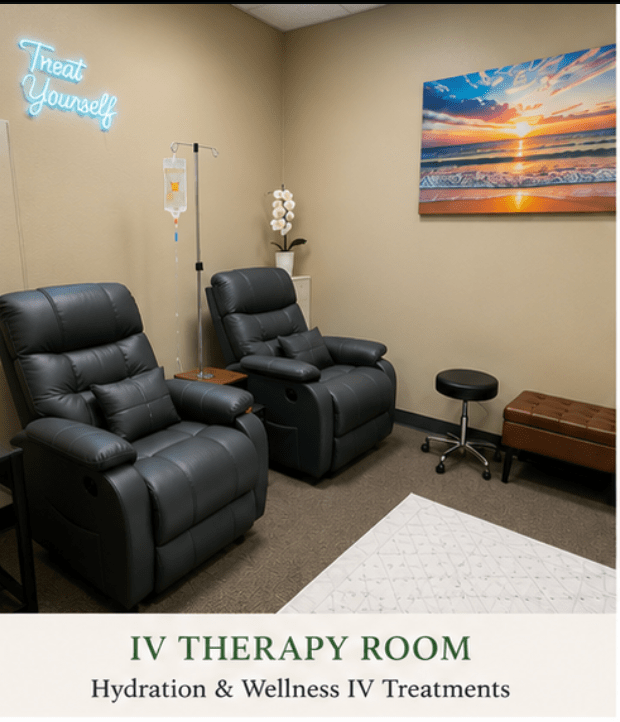 IV room where NAD+ infusions are given